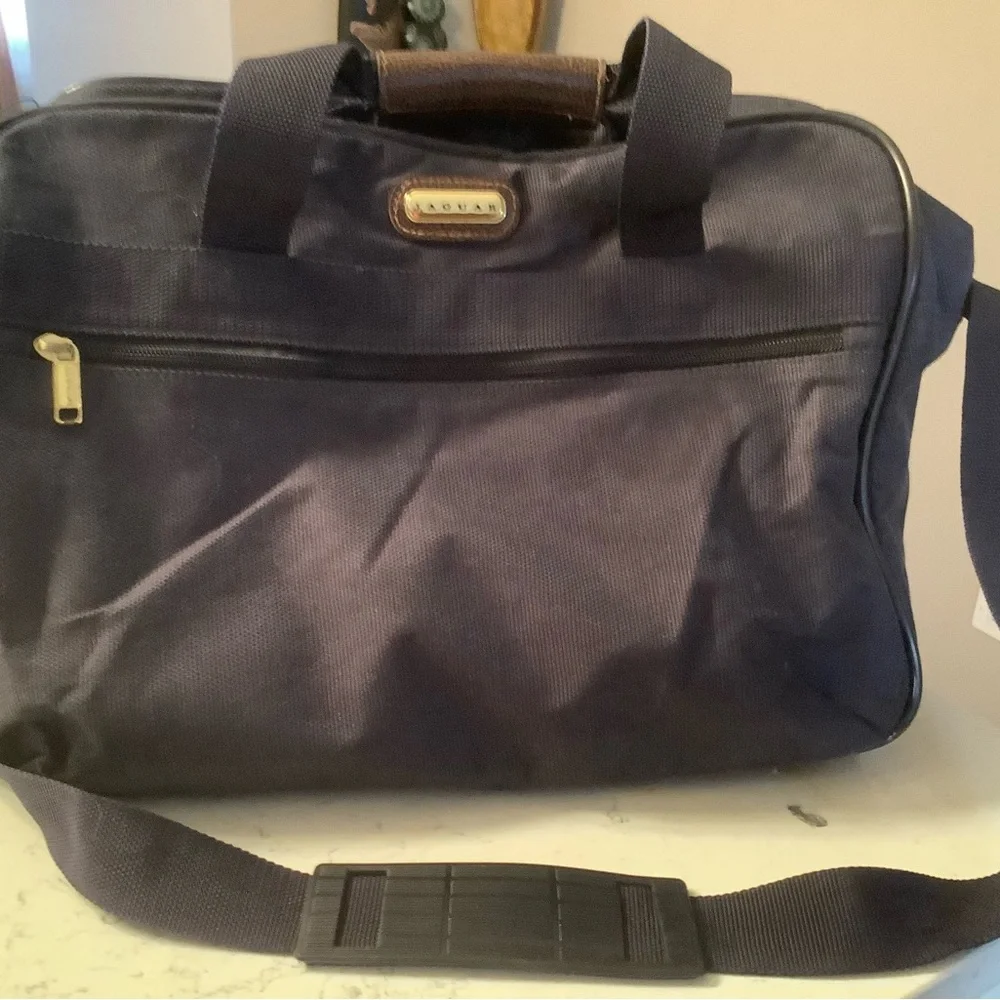 Vintage Jaguar duffel bag travel overnight Weekender shoulder bag in navy blue